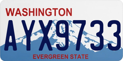 WA license plate AYX9733