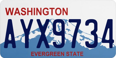 WA license plate AYX9734