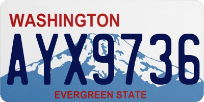 WA license plate AYX9736