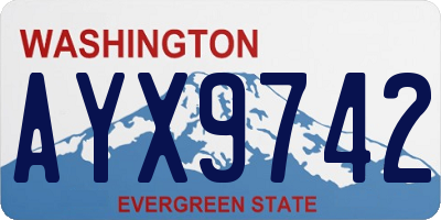 WA license plate AYX9742