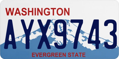 WA license plate AYX9743