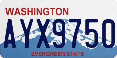 WA license plate AYX9750