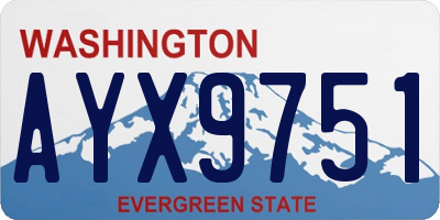 WA license plate AYX9751