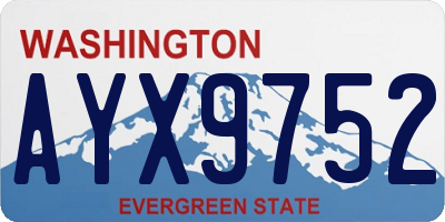 WA license plate AYX9752