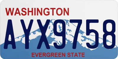 WA license plate AYX9758