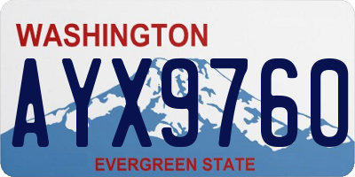 WA license plate AYX9760