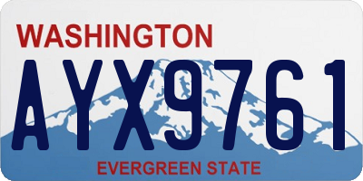 WA license plate AYX9761