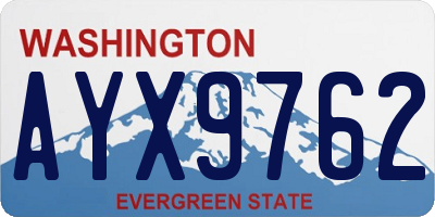 WA license plate AYX9762