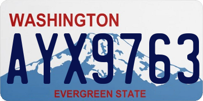 WA license plate AYX9763