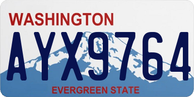 WA license plate AYX9764