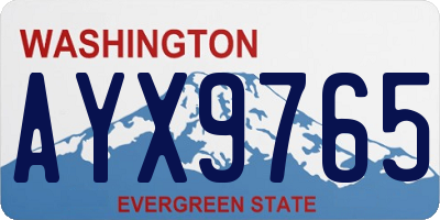 WA license plate AYX9765