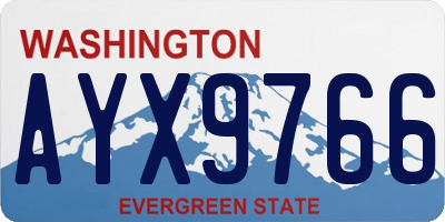 WA license plate AYX9766