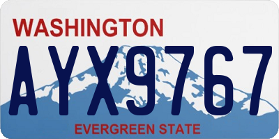 WA license plate AYX9767