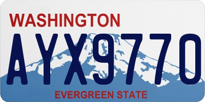 WA license plate AYX9770