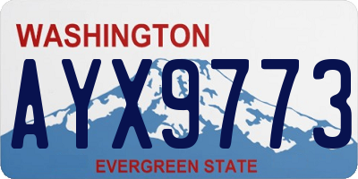 WA license plate AYX9773