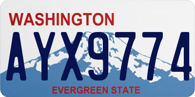 WA license plate AYX9774