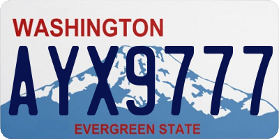 WA license plate AYX9777