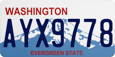 WA license plate AYX9778