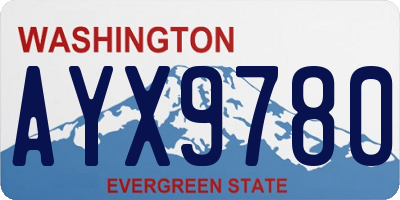 WA license plate AYX9780