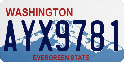 WA license plate AYX9781