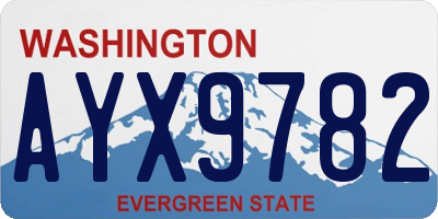 WA license plate AYX9782