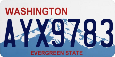 WA license plate AYX9783