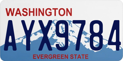 WA license plate AYX9784