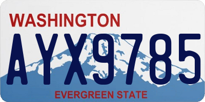 WA license plate AYX9785