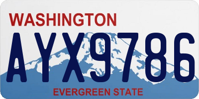 WA license plate AYX9786