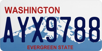 WA license plate AYX9788