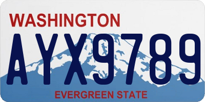 WA license plate AYX9789