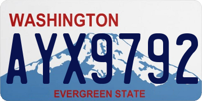 WA license plate AYX9792