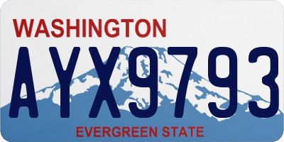 WA license plate AYX9793