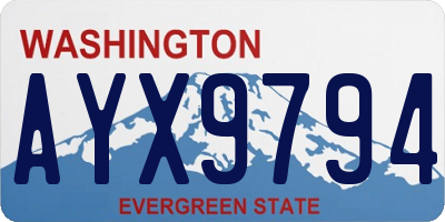 WA license plate AYX9794