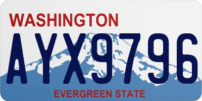 WA license plate AYX9796