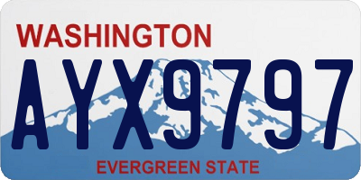 WA license plate AYX9797