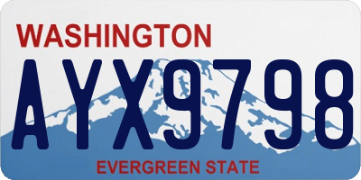 WA license plate AYX9798