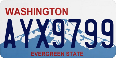 WA license plate AYX9799