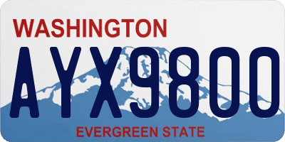 WA license plate AYX9800