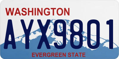 WA license plate AYX9801