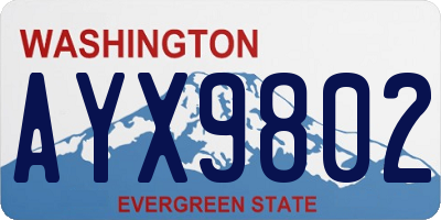 WA license plate AYX9802