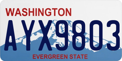 WA license plate AYX9803