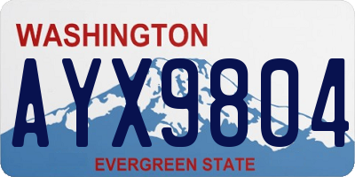 WA license plate AYX9804