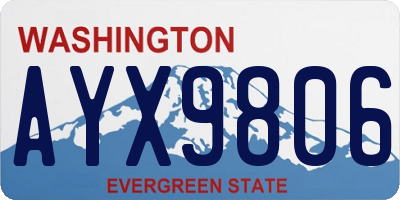 WA license plate AYX9806