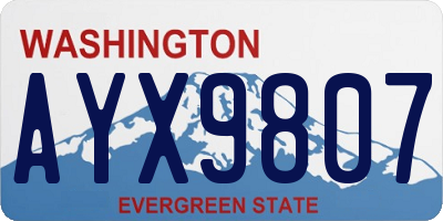 WA license plate AYX9807