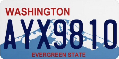 WA license plate AYX9810