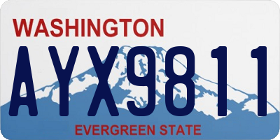 WA license plate AYX9811