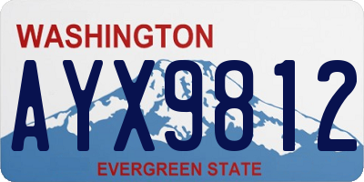 WA license plate AYX9812