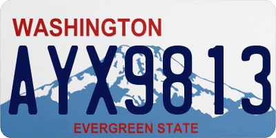 WA license plate AYX9813