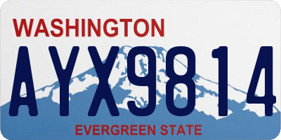 WA license plate AYX9814